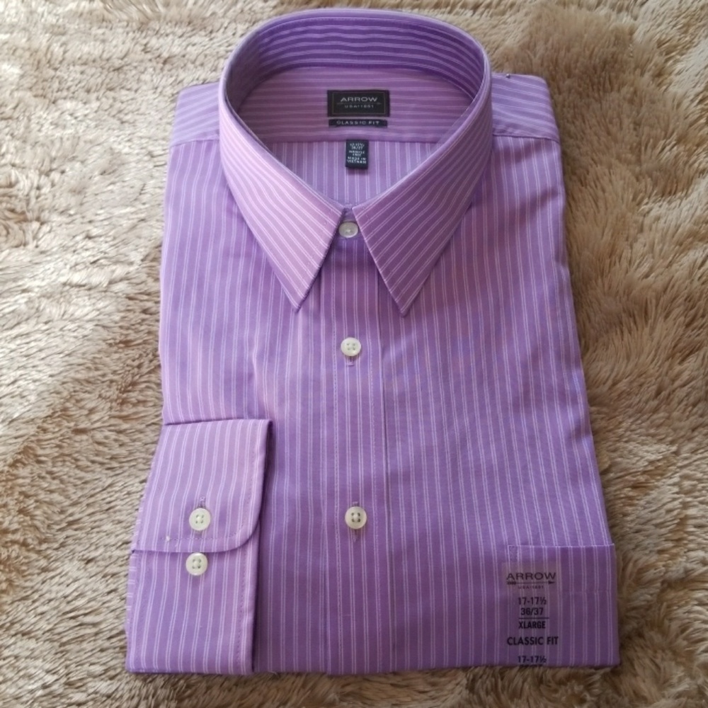 Arrow classic fit men dress shirt long sleeves
